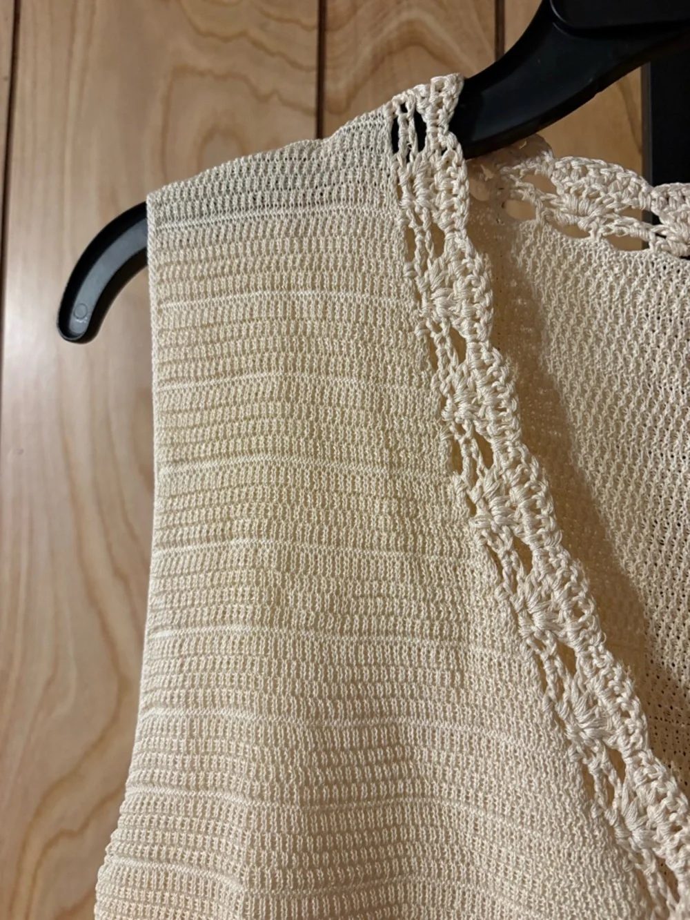 Anniewear Cream Crochet Knit Vest XL Lightweight Button Front Boho NWT - Picture 2 of 3